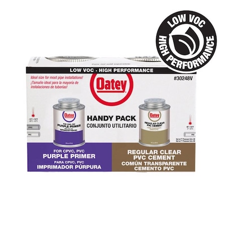 Oatey Clear/Purple Primer and Cement For PVC 8 oz 302483V
